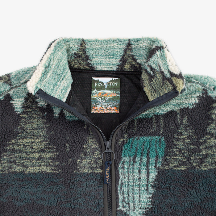 Pendleton Jacquard Sherpa Fleece - Salmon Falls Grey
