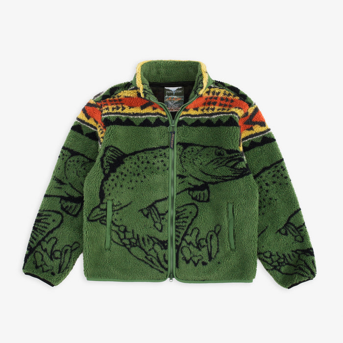 Pendleton Jacquard Sherpa Fleece - Salmon Falls Olive