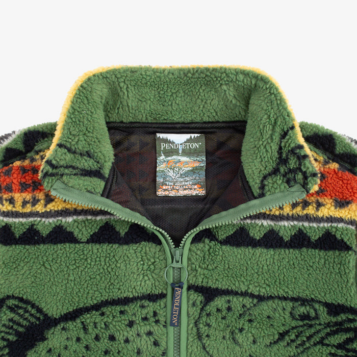 Pendleton Jacquard Sherpa Fleece - Salmon Falls Olive