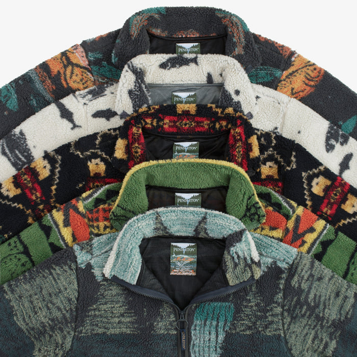 Pendleton Jacquard Sherpa Fleece - Salmon Falls Olive