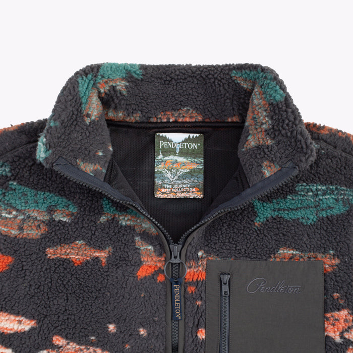 Pendleton Jacquard Sherpa Fleece - Salmon Falls Scenic