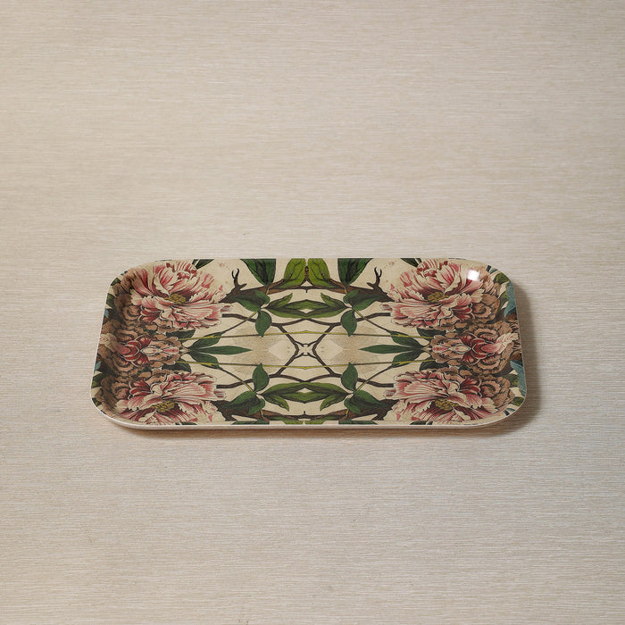 Peonies pattern rectangle tray