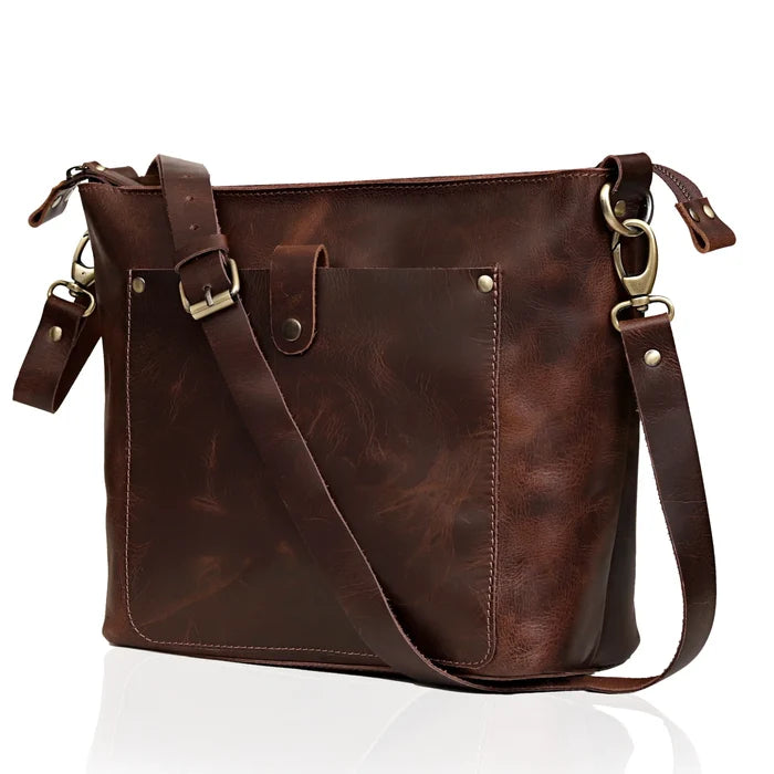 Phoenix Buffalo Leather Tote - Brown