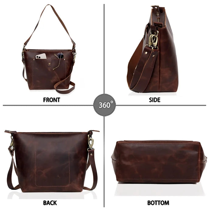 Phoenix Buffalo Leather Tote - Brown
