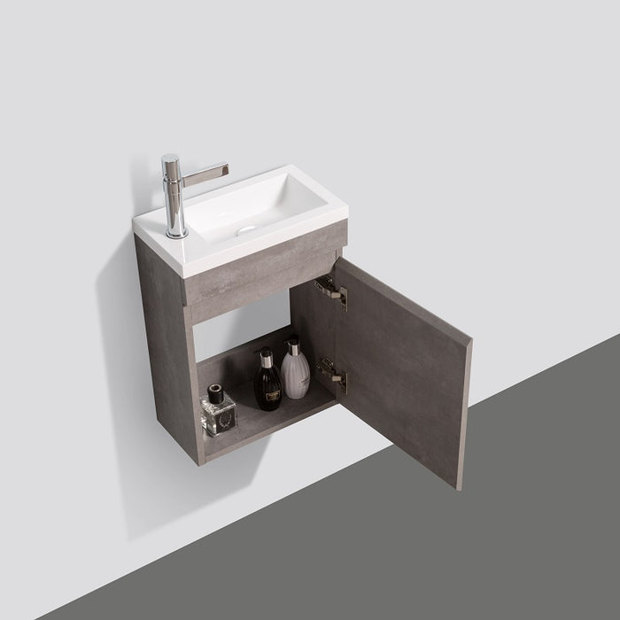 Piccolo 400 Grey Ash Wall Hung Vanity By Indulge® - Acqua Bathrooms