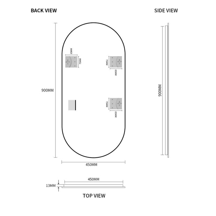 Indulge | Pill Oval Polished Edge Mirror - Acqua Bathrooms