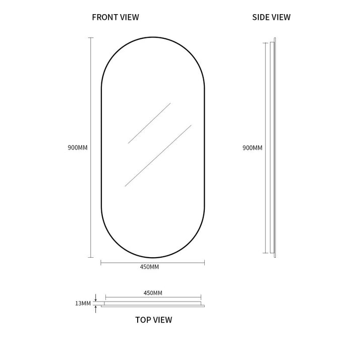 Indulge | Pill Oval Polished Edge Mirror - Acqua Bathrooms
