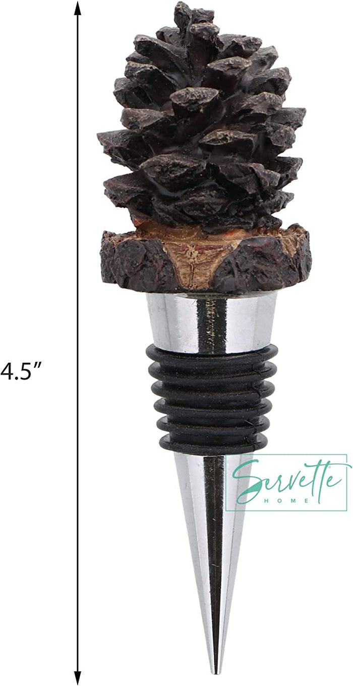 Pine Cone Polyresin Wine Bottle Stopper