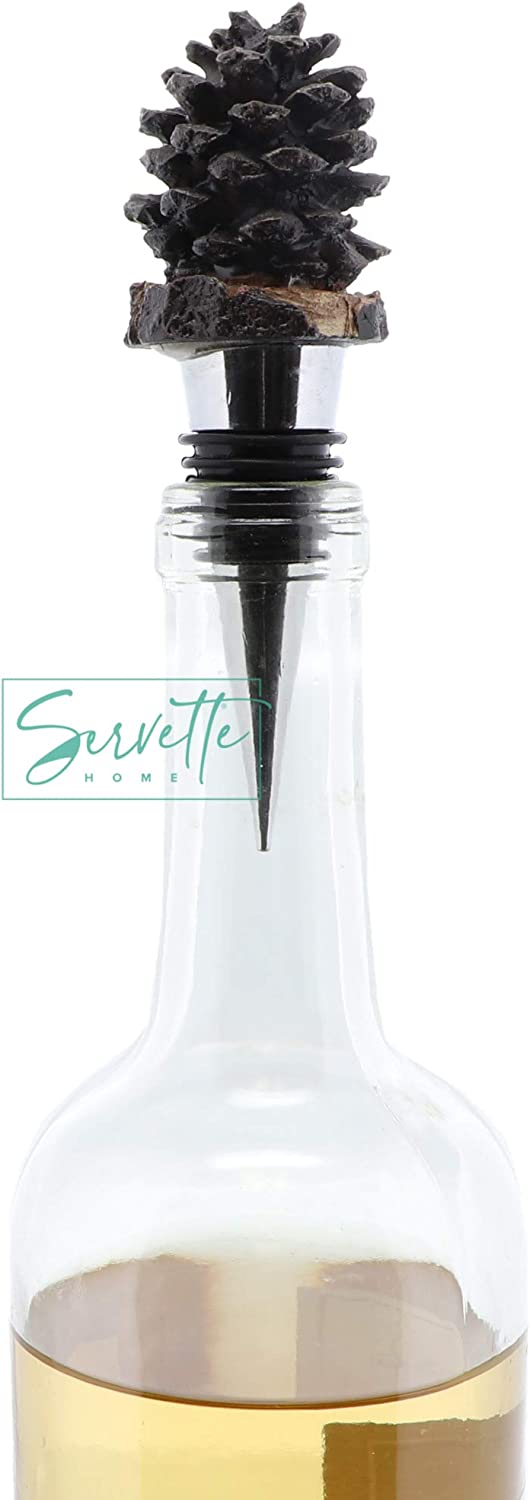 Pine Cone Polyresin Wine Bottle Stopper