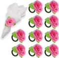 Pink Flower Napkin Rings - Set of 10
