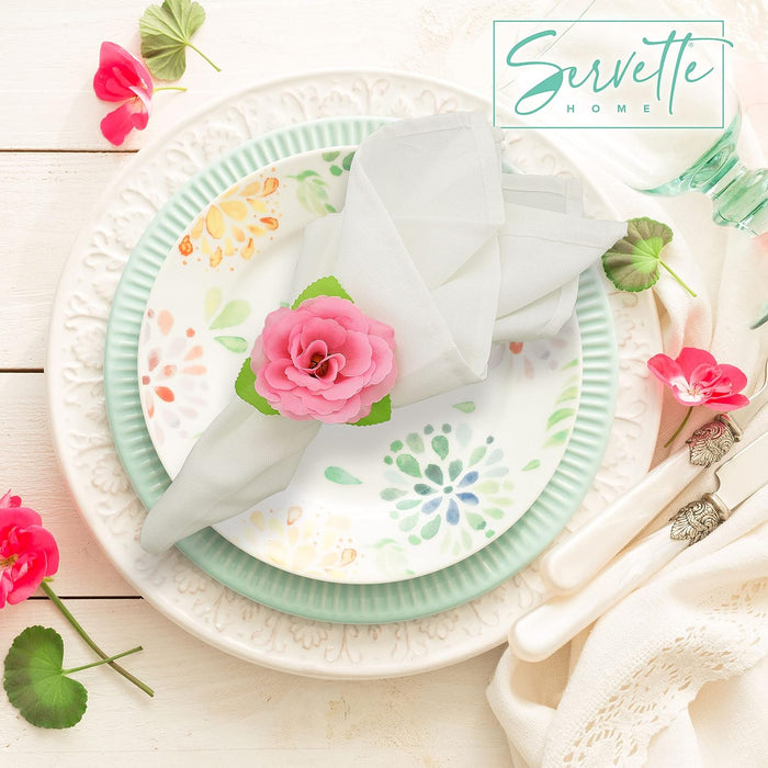 Pink Flower Napkin Rings - Set of 10