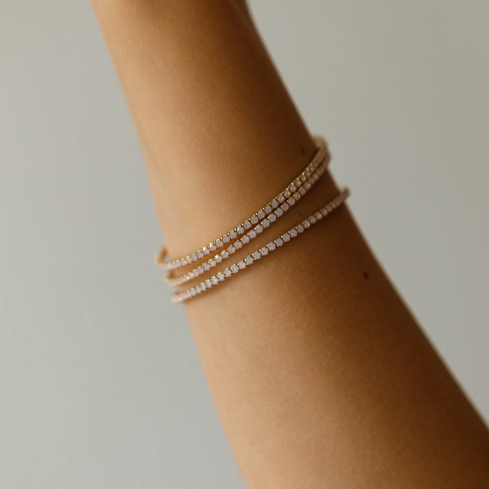 Pink Opal Classic Crystal Bangle