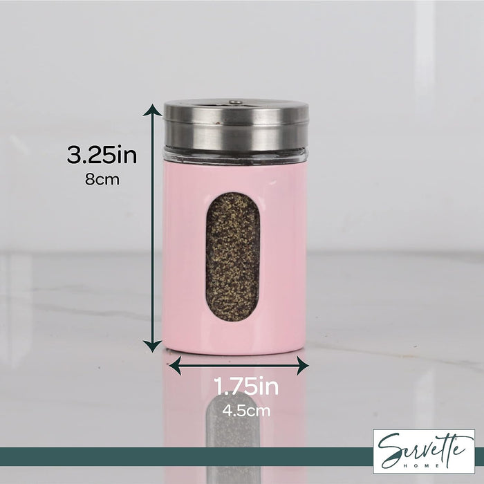Pink Retro Salt & Pepper Glass Jar Single Shaker