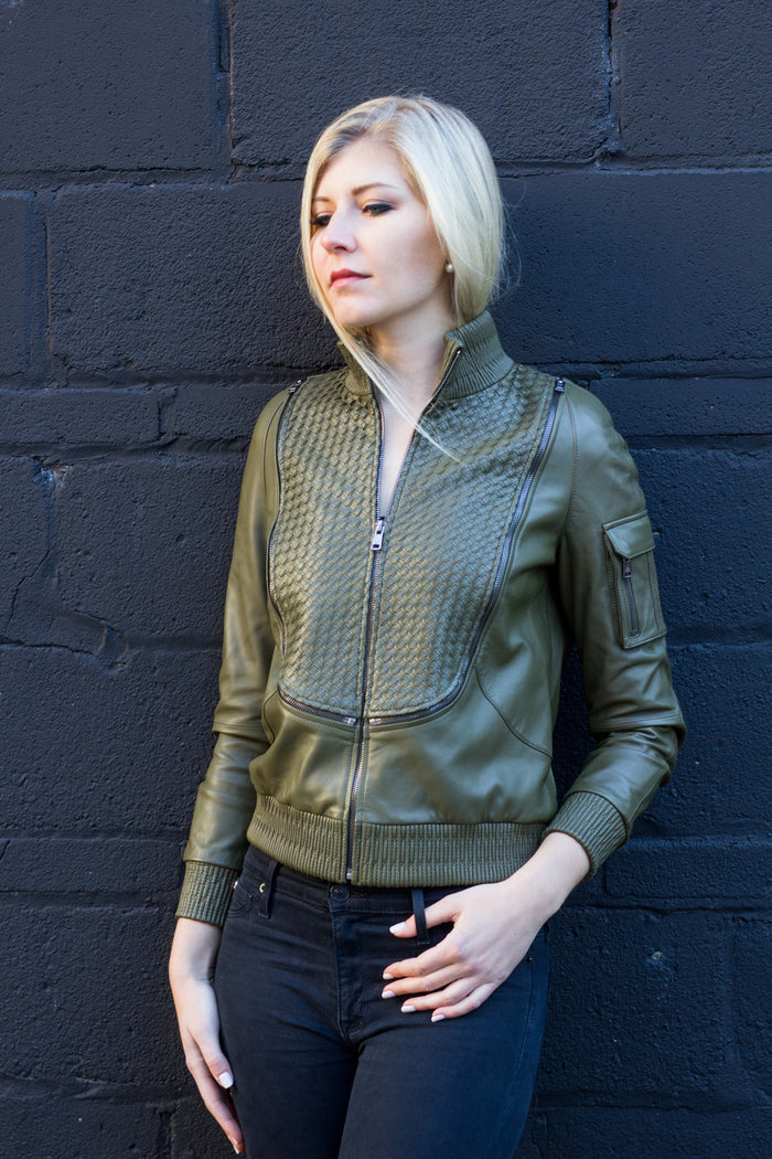 Piper leather bomber Jacket