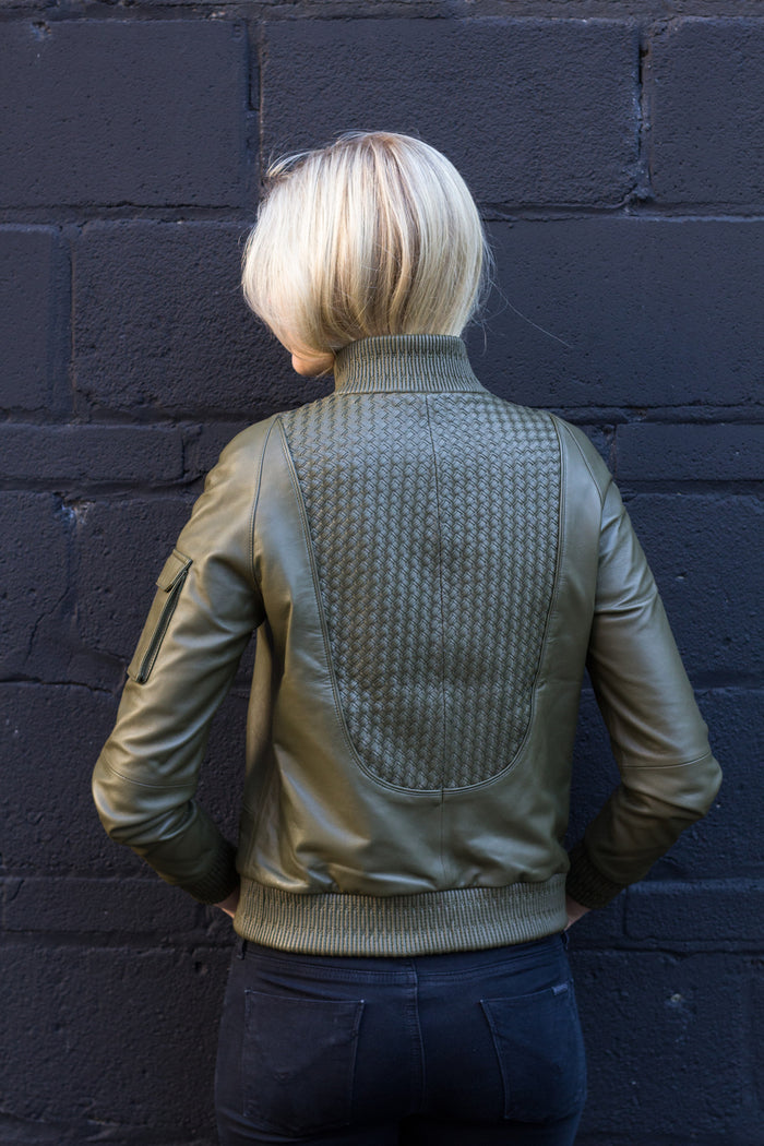 Piper leather bomber Jacket
