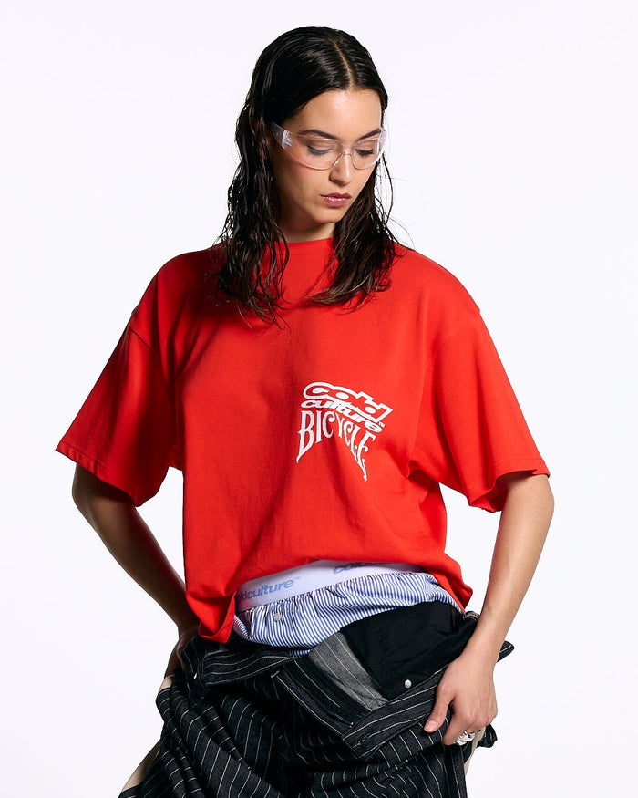 POKER BICYCLE TEE FIERY RED - COLD CULTURE #woman