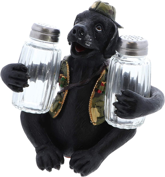 Polyresin Hunting Dog Salt and Pepper Holder