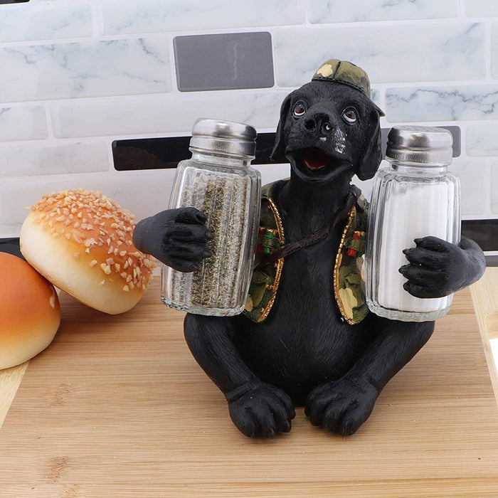 Polyresin Hunting Dog Salt and Pepper Holder