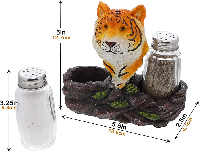 Polyresin Small Tiger Salt & Pepper Holder