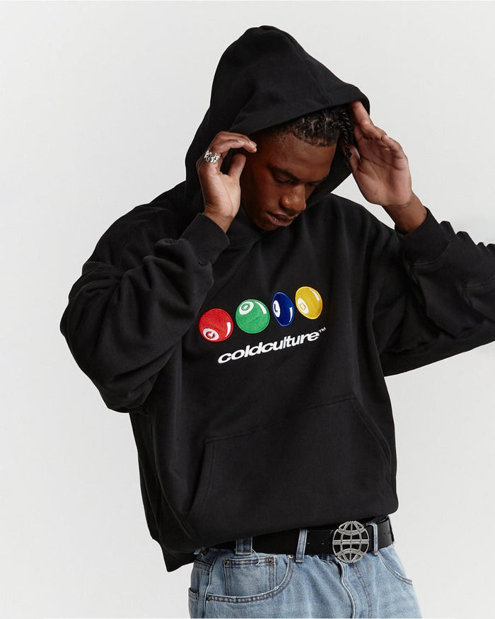 POOL COLORS HOODIE BLACK - COLD CULTURE