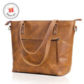 Portland Buffalo Leather Tote Bag - Tan
