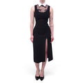 PRADA BLACK TUXEDO DRESS WITH LACE DETAIL - SIZE 36