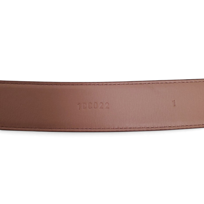 PRADA BLUSH PINK SILVER LOGO BELT - SIZE 80