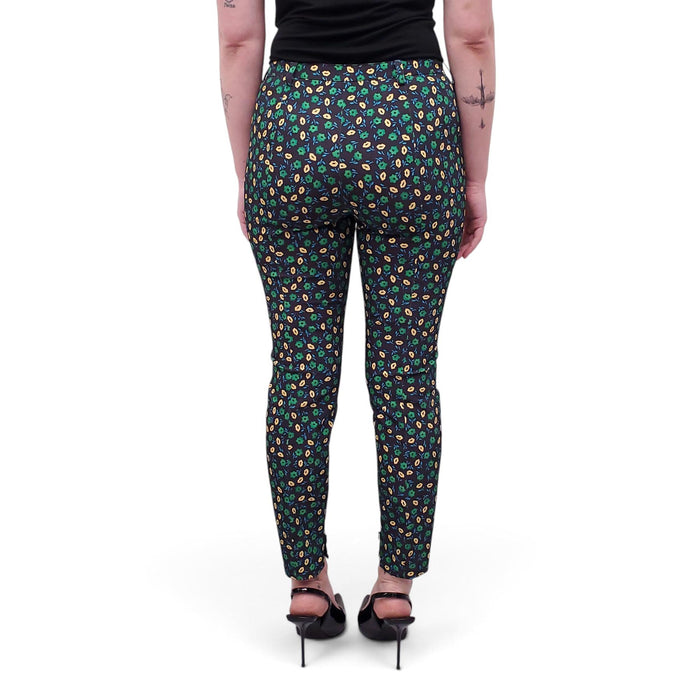 PRADA GREEN AND YELLOW FLORAL PANTS  - SIZE 38