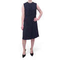 PRADA NAVY DRESS WITH RUFFLE DETAILS - SIZE 40
