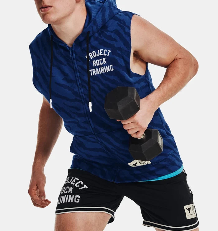 Project Rock Rival Fleece Printed Men's Sleeveless Full-Zip 1377444-471