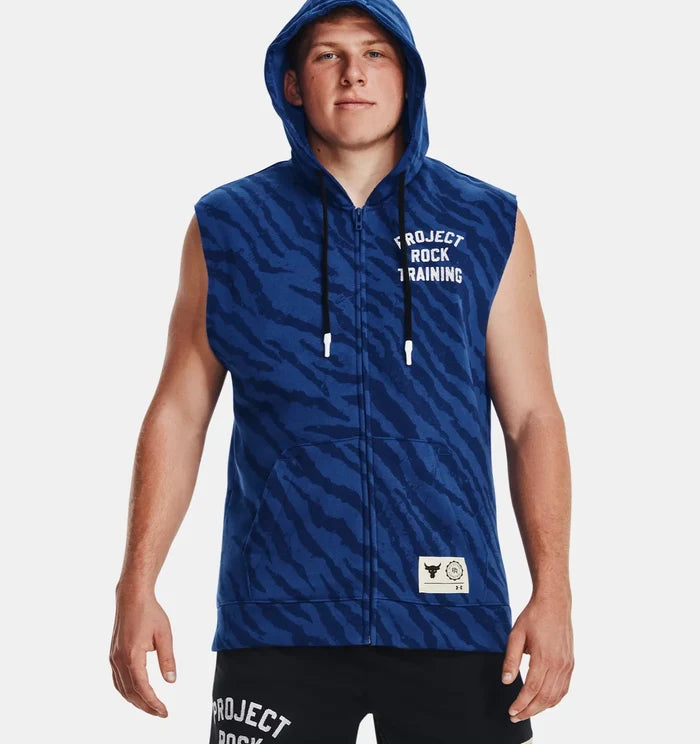 Project Rock Rival Fleece Printed Men's Sleeveless Full-Zip 1377444-471