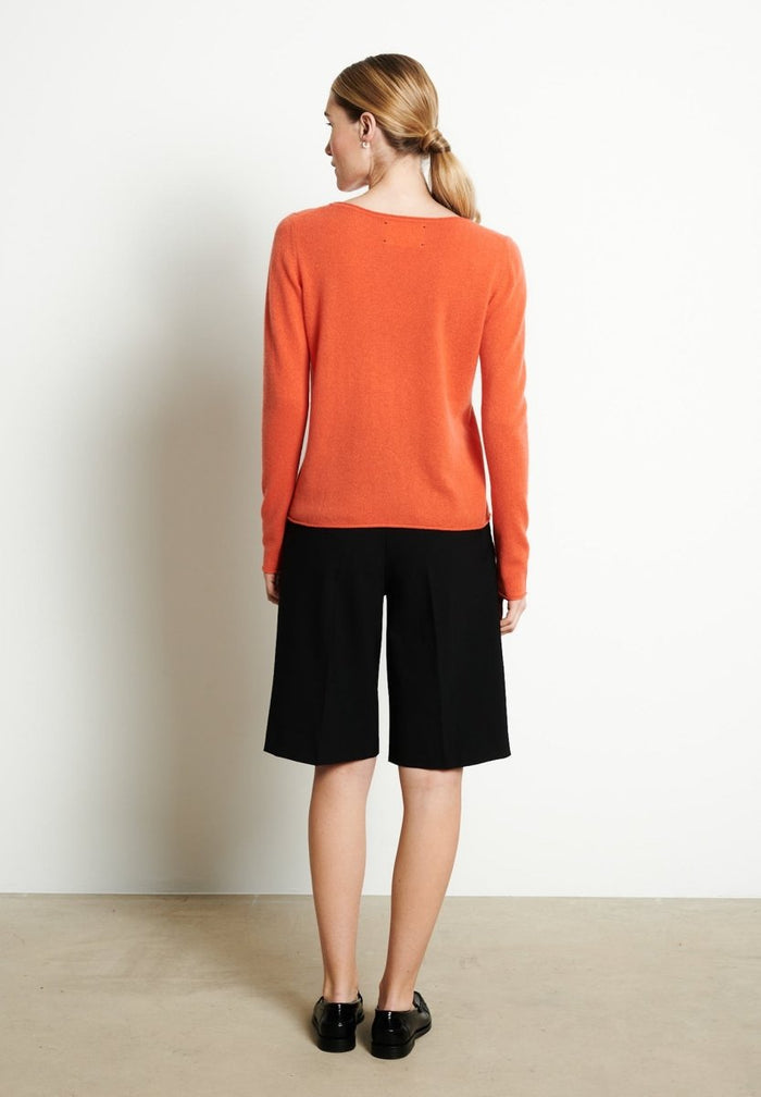 LILLY 5 Pull col bateau en cachemire mandarine