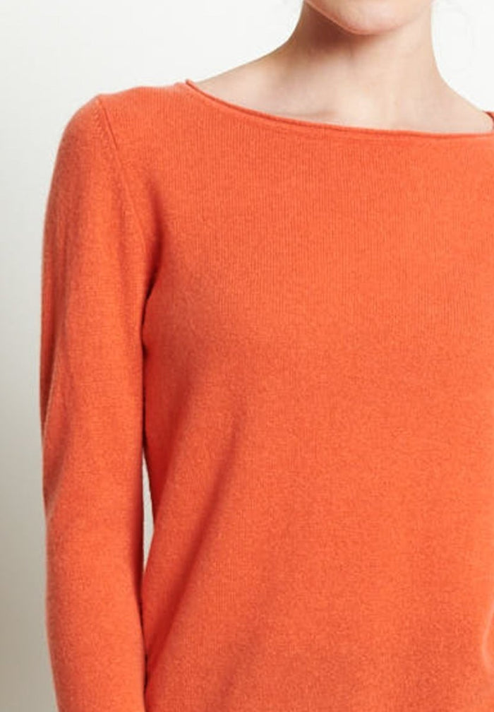 LILLY 5 Pull col bateau en cachemire mandarine