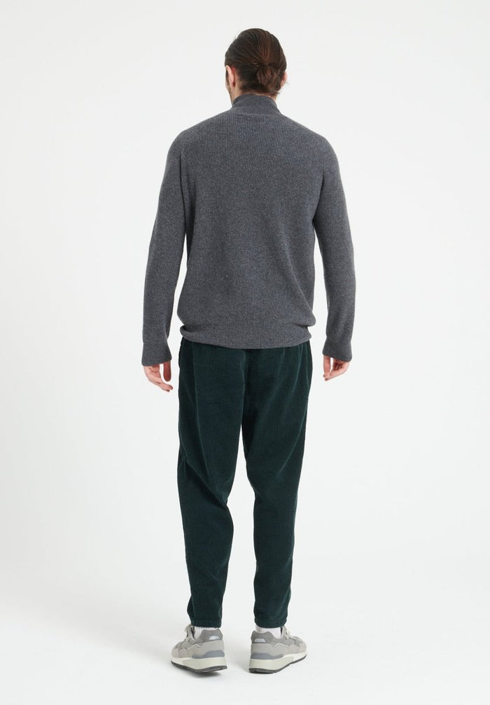 ZACH 2 Sweat col cheminé zippé en cachemire gris anthracite