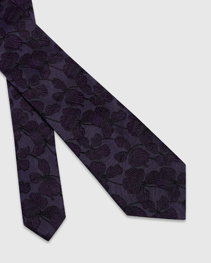 Purple Silk Jacquard Tie - Willis