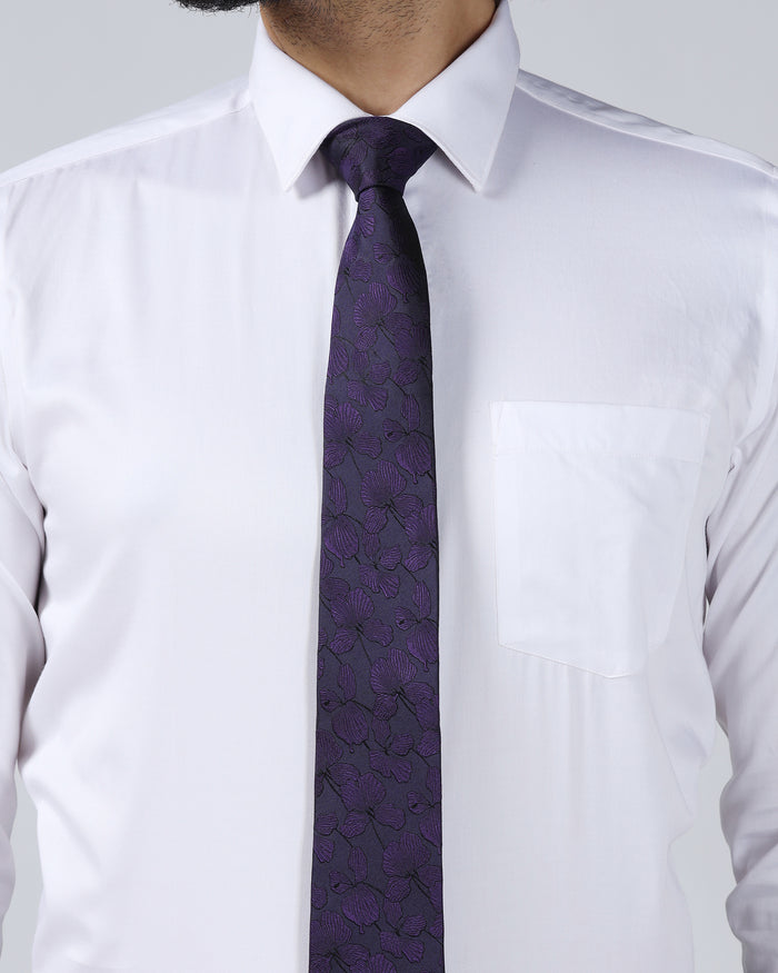 Purple Silk Jacquard Tie - Willis
