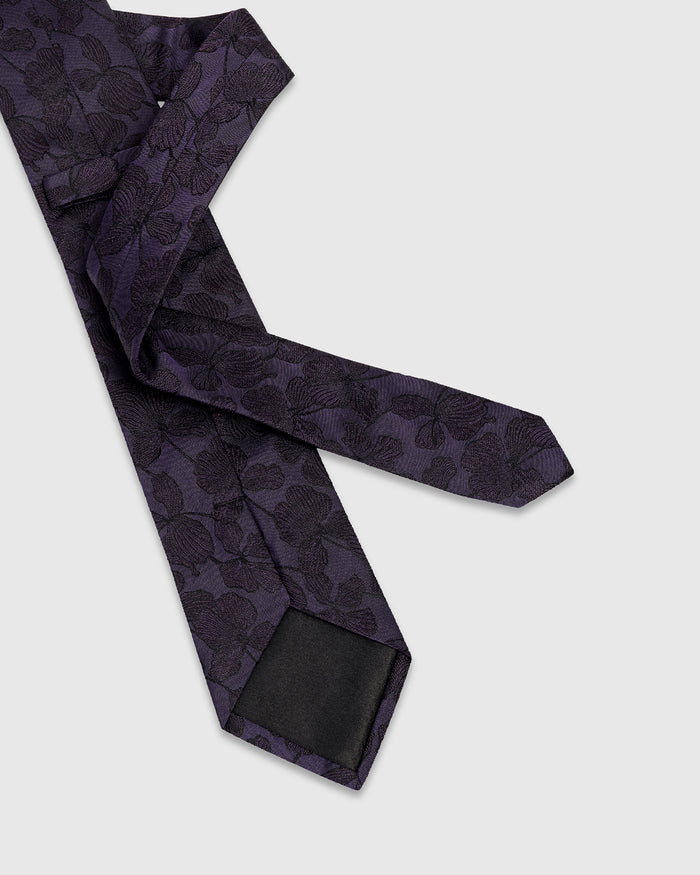 Purple Silk Jacquard Tie - Willis