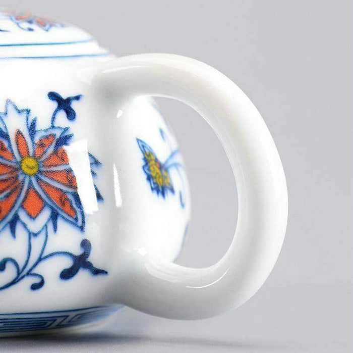 "Qing Hua Ci" (Blue and White Porcelain) Twining Lotus Pattern Tea Pot - King Tea Mall