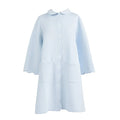 Quilted Button Front Robe - Blue