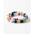 Rainbow Beaded Pearl Double Stacked Bracelet