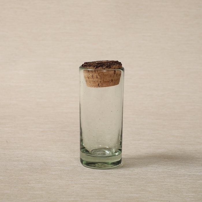 Recycled Glass Canister With Cork Lid
