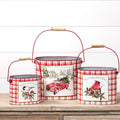 Red Check Holiday Buckets