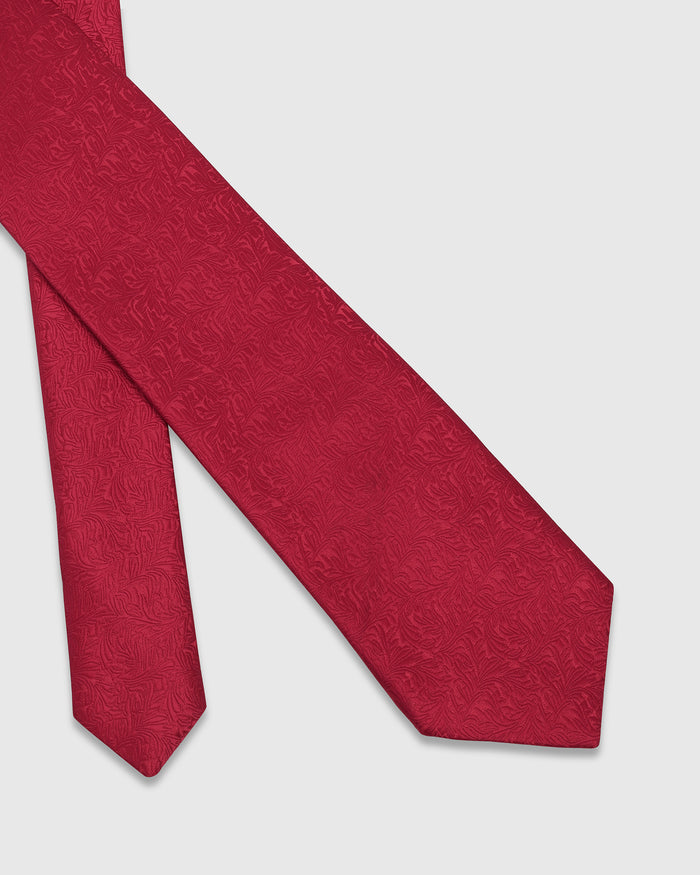 Red Silk Printed Tie - Waylan