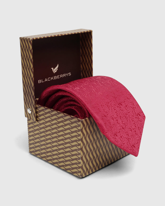Red Silk Printed Tie - Waylan