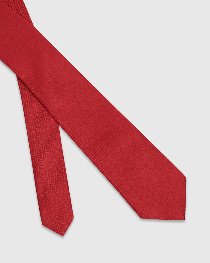 Red Silk Printed Tie - Wolcott