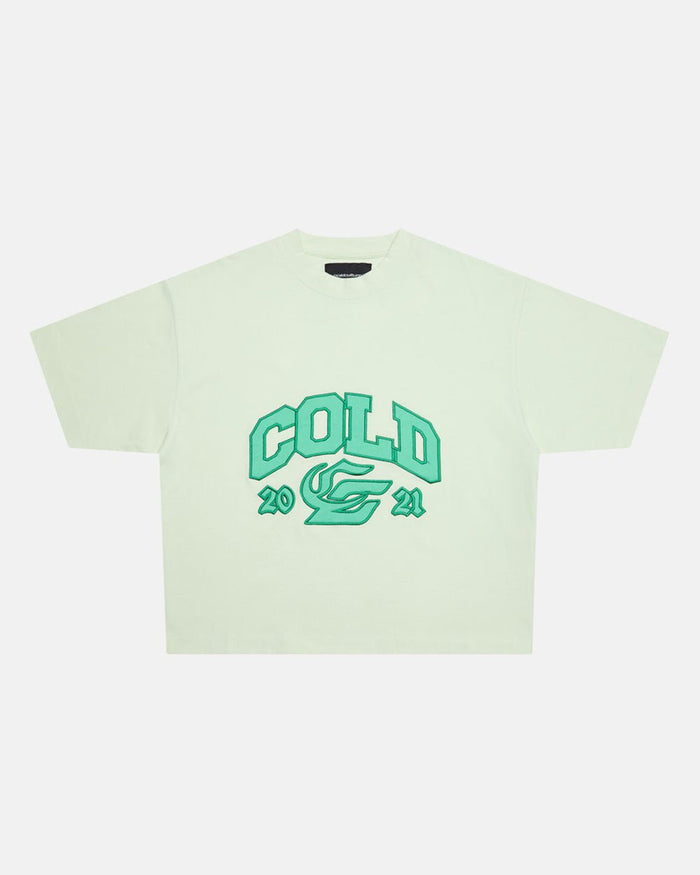 RELENTLESS TEE LIME - lime graphic print tee, front view - Cold Culture