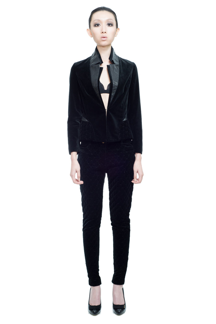 Remy Velvet Jacket with Leather Lapel