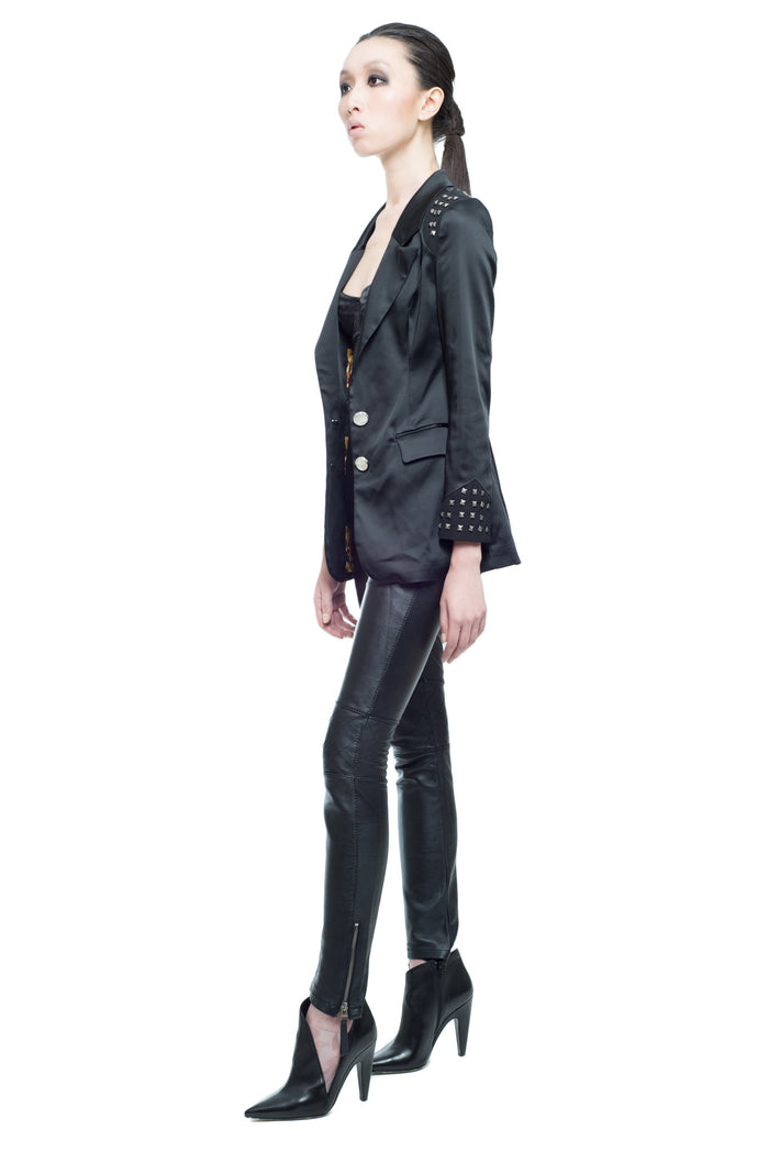 Remy Velvet Jacket with Leather Lapel