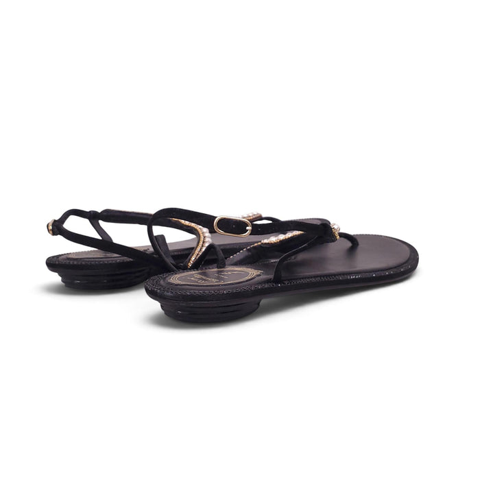 RENE CAOVILLA CRYSTAL AND PEARL SANDALS - SIZE 39.5