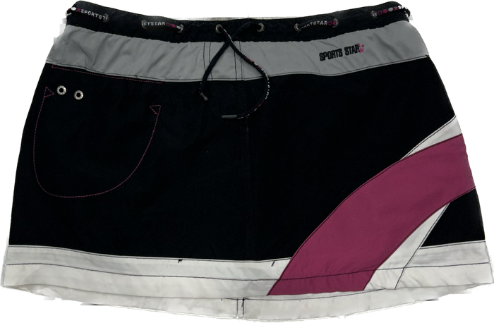 Retro Black and Purple Sports Skirt